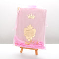 Perlen-Tasbih / Gebetskette & Koran im Organzasäckchen – Rosa für Mädchen, Plexiglas mit Personalisierung