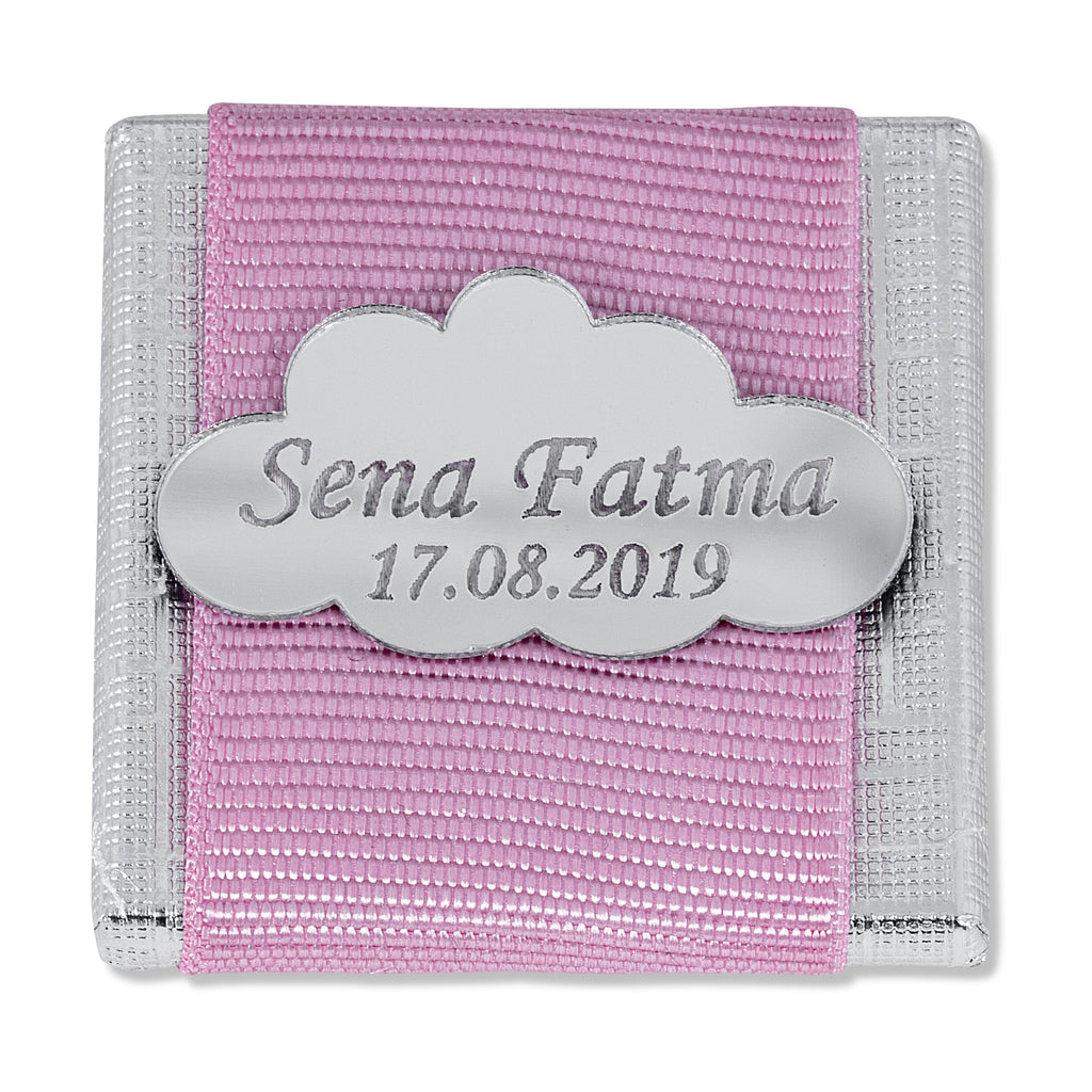 Bebek Çikolatası - Babyshower Schokolade - Pleksi - Bulut - rosa