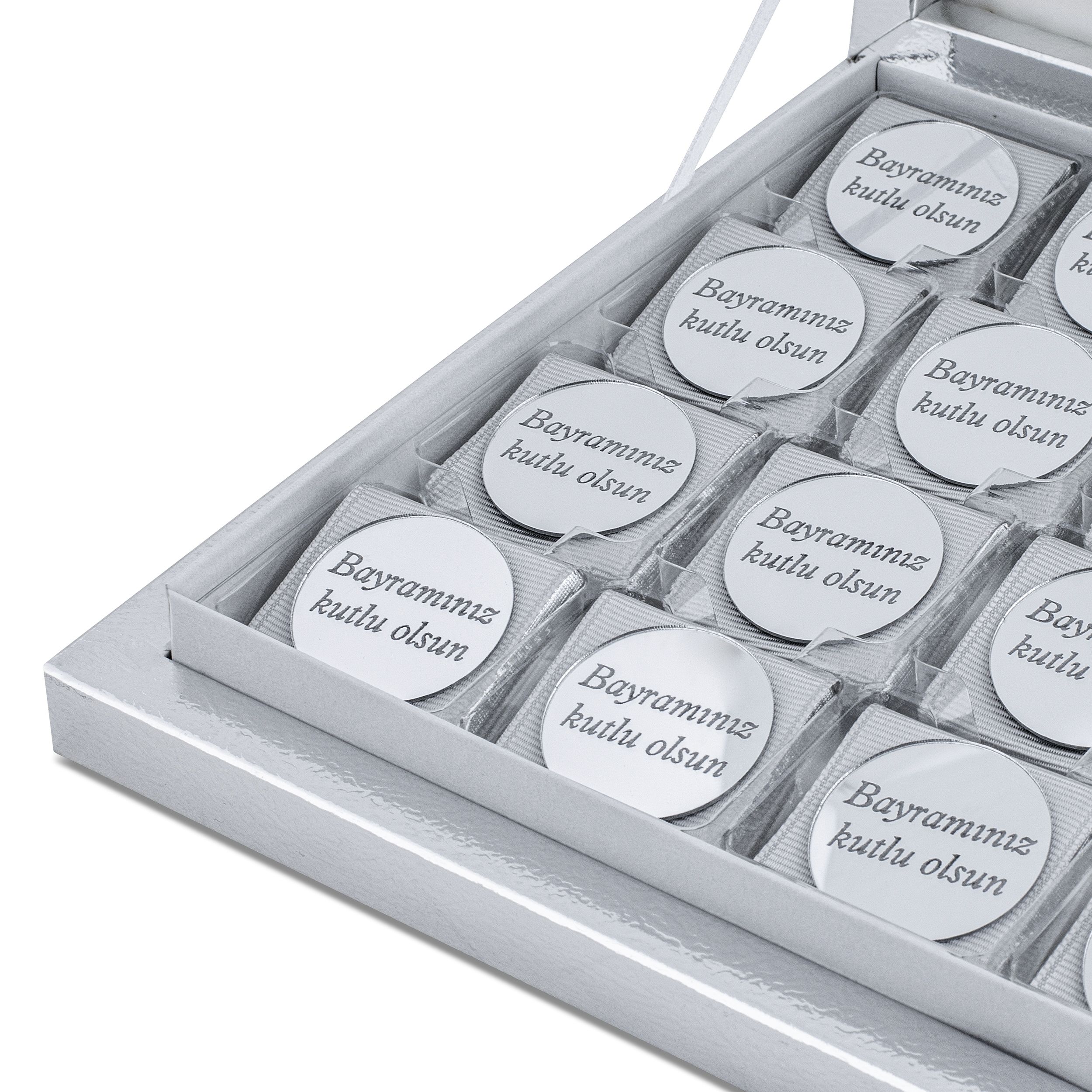 Personalisierte Ramadan Schokolade Geschenkbox – Acrylglas Gravur mit Moschee-Design - Halal Pralinen