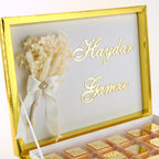 Dubai Pralinen Luxus-Schokoladenbox – personalisiert mit Plexiglas-Gravur