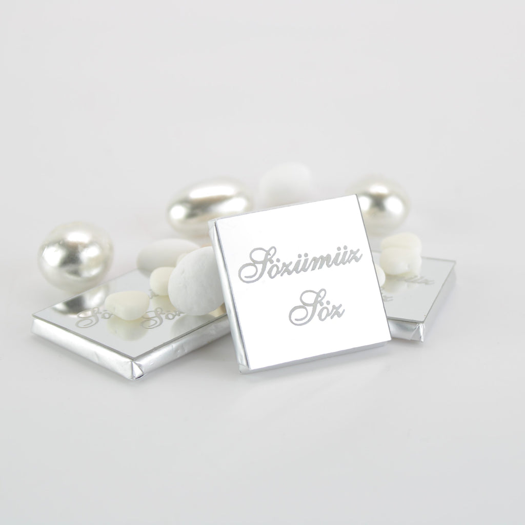 Personalisierte Schokolade | Plexi Schokoladen-Tasche mit Pralinen, Dragees & Süßigkeiten - Prächtig für Verlobung, Hochzeiten & besondere Momente