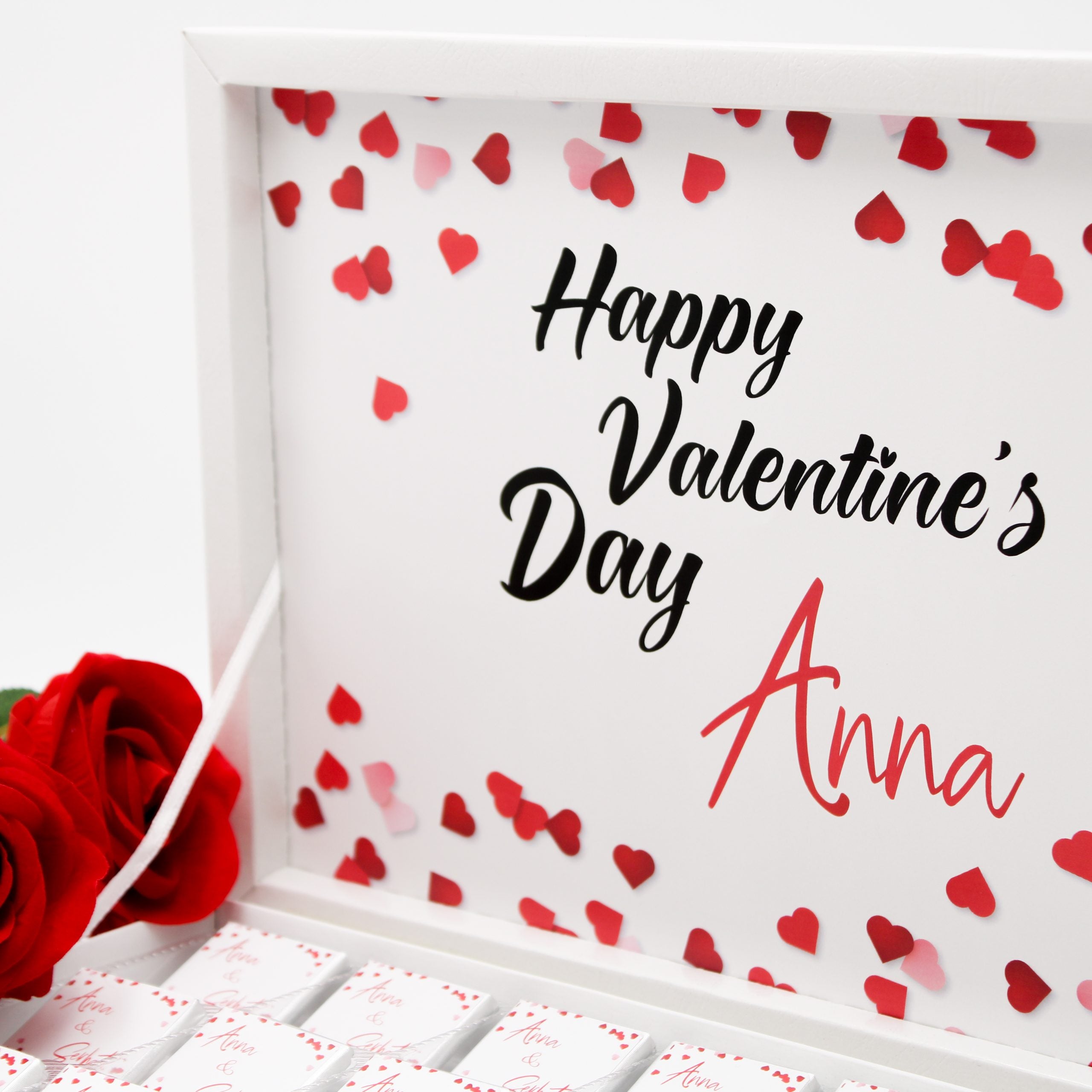 Valentinstag Schokolade - schwebende Herzen - Etiket - HALAL