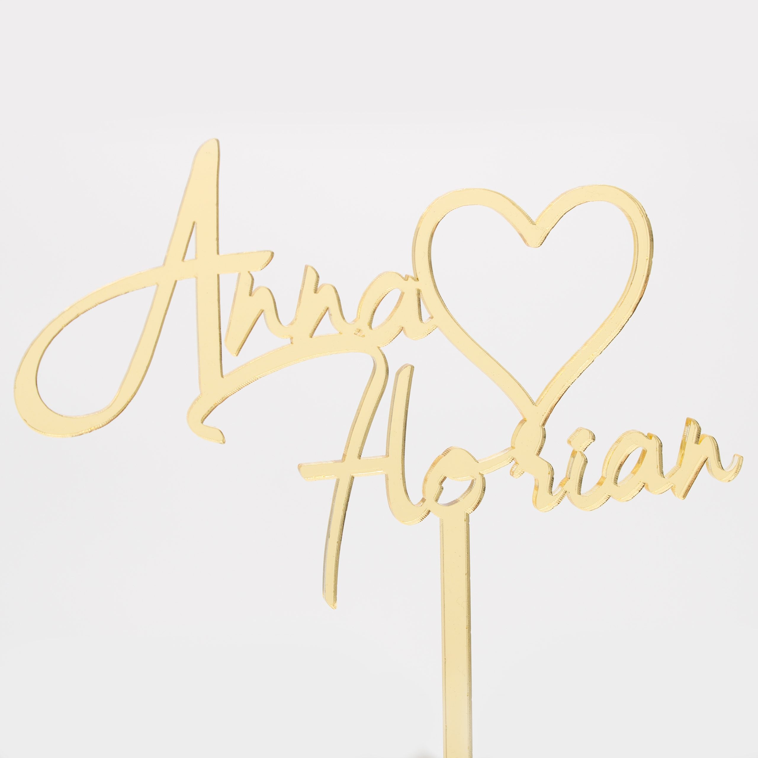 Tortenaufsatz - Valentinstag - Zarte Herzen - Cake Topper - Sevgililer günü İsimlik - Acrylglas