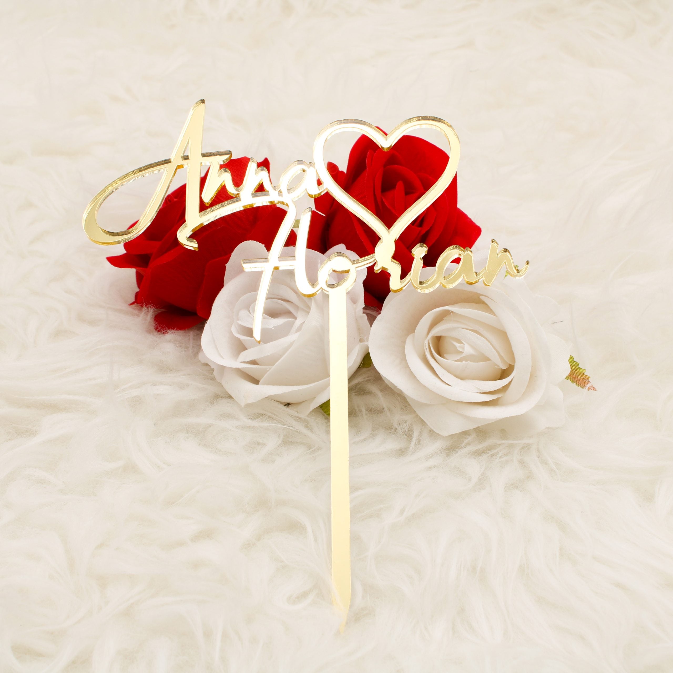 Tortenaufsatz - Valentinstag - Zarte Herzen - Cake Topper - Sevgililer günü İsimlik - Acrylglas