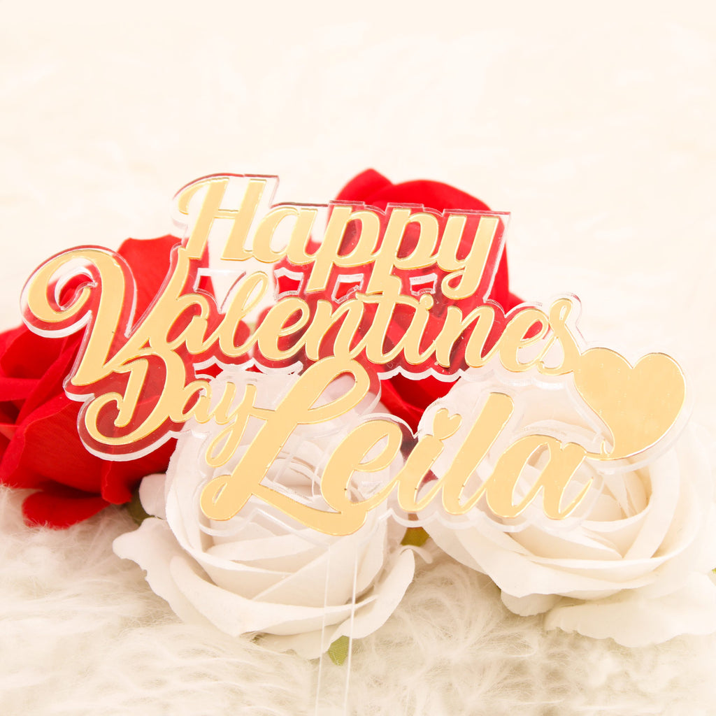 Tortenaufsatz - Valentinstag - Liebesfeier - Cake Topper - Sevgililer günü İsimlik - Acrylglas