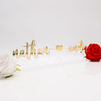 Namensschild - Valentinstag - Liebesband - Verlobungs Namensständer - İsimlik - Acrylglas