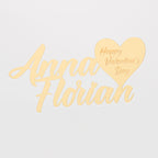 Tortenaufsatz - Valentinstag - Spuren der Liebe - Cake Topper - Sevgililer günü İsimlik - Acrylglas