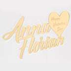 Tortenaufsatz - Valentinstag - Spuren der Liebe - Cake Topper - Sevgililer günü İsimlik - Acrylglas