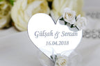 Nikah Şekeri - Hochzeitsgeschenk - Plexi - Kalp - silber