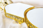 Jardinyer - Hochzeit - Dekoration - Masa Süsleri- 3lü Set - gold