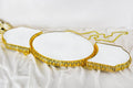 Jardinyer - Hochzeit - Dekoration - Masa Süsleri- 3lü Set - gold