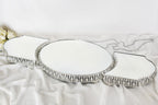 Jardinyer - Hochzeit - Dekoration - Masa Süsleri- 3lü Set - silber