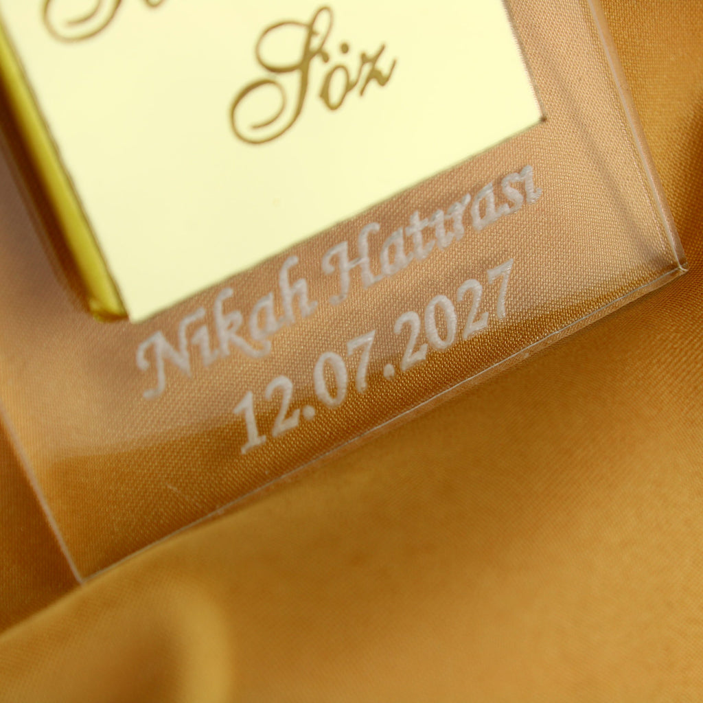 Gastgeschenk mit Schokolade & Trockenblume | Eleganter Magnet für Hochzeit, Geburtstag, alle Events - Personalisierbar