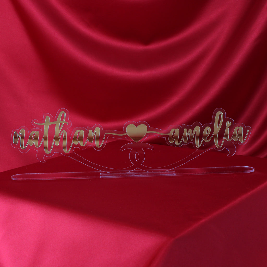Namensschild - Valentinstag - Liebesband - Verlobungs Namensständer - İsimlik - Acrylglas