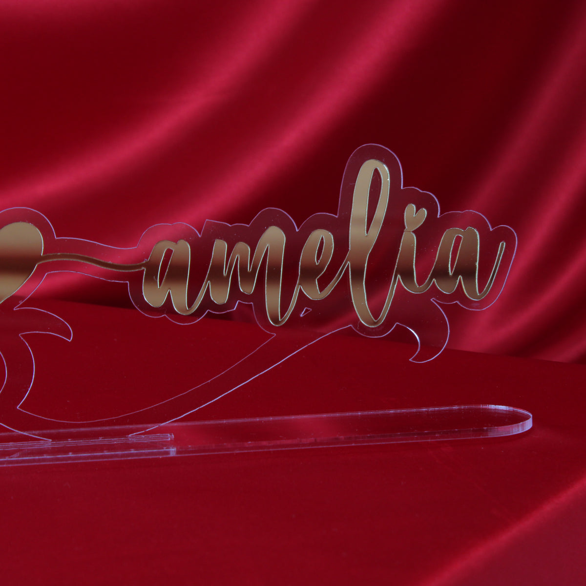 Namensschild - Valentinstag - Liebesband - Verlobungs Namensständer - İsimlik - Acrylglas