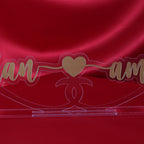 Namensschild - Valentinstag - Liebesband - Verlobungs Namensständer - İsimlik - Acrylglas