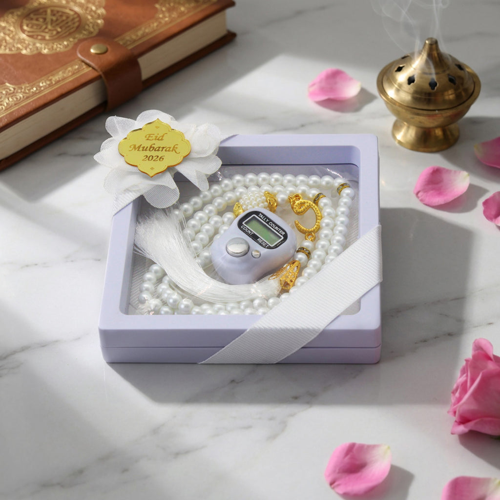 Personalisierbares Ramadan Geschenk Set – Fingerzähler & Tasbih