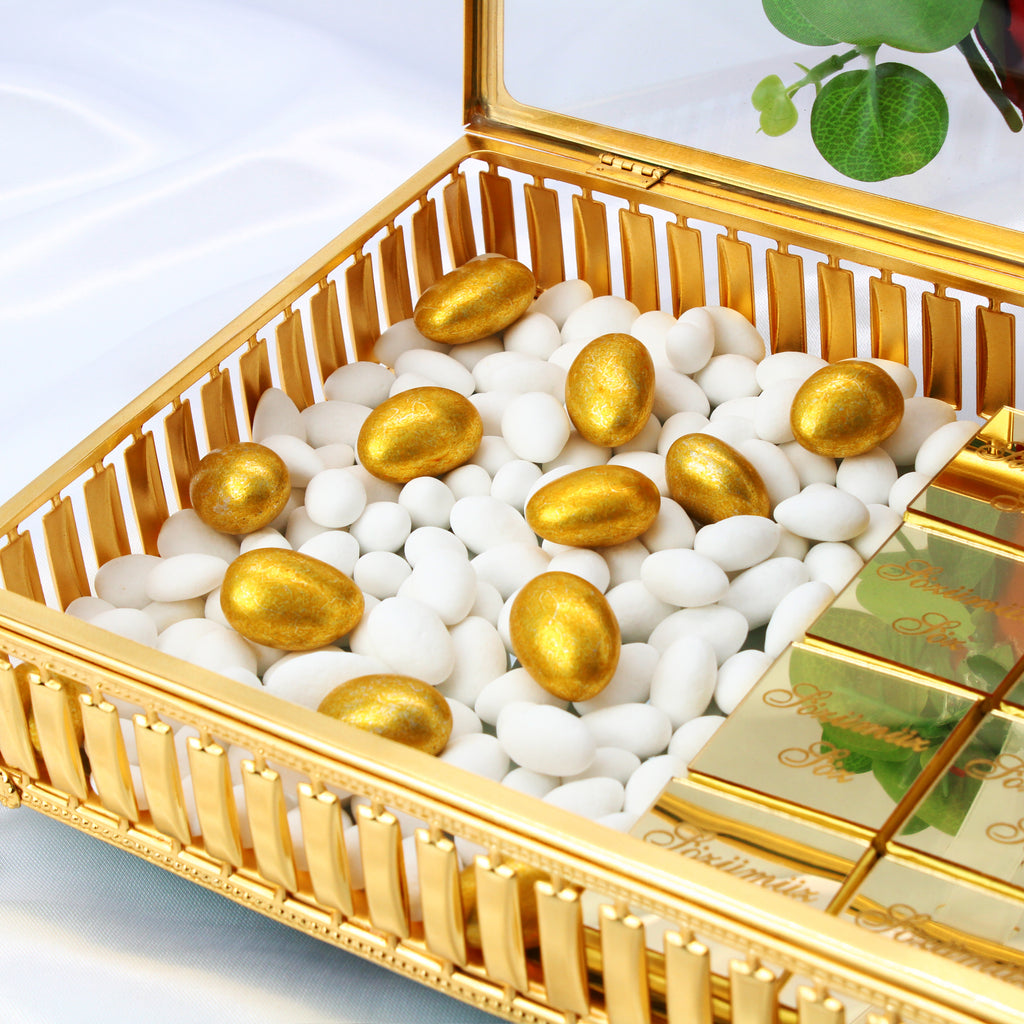 Magnolia - Personalisiertes Schokoladen-Tablett mit Glasdeckel