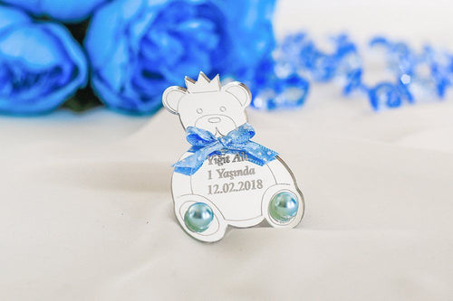 Bebek Şekeri - Babyfeier Gastgeschenk - Plexi Ayicik - blau