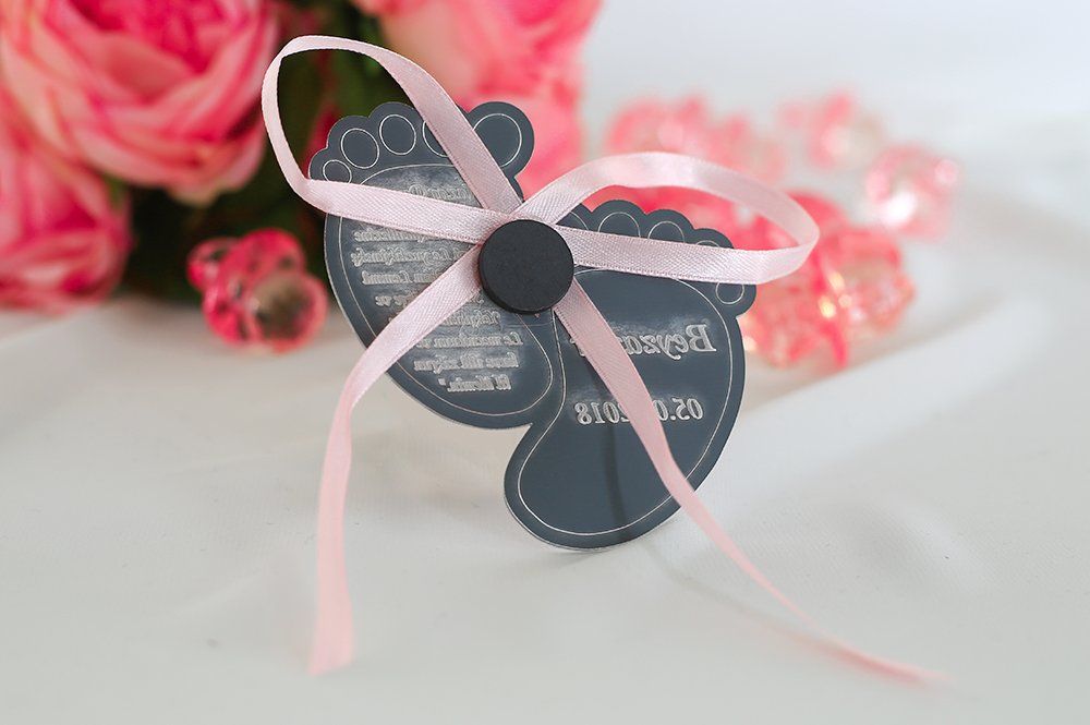 Bebek Şekeri - Babyfeier Gastgeschenk - Plexi Ayaklar - rosa