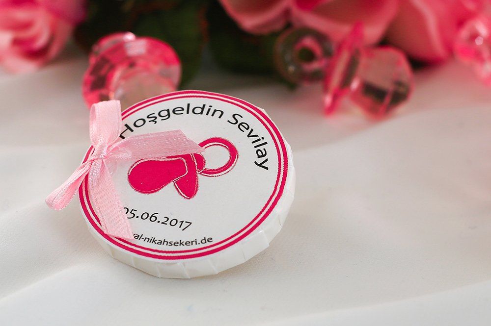 Bebek Şekeri - Babyfeier Gastgeschenk - Sabun Kokulu - rosa