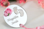 Bebek Şekeri - Babyfeier Gastgeschenk - Plexi Cift Ayak - rosa