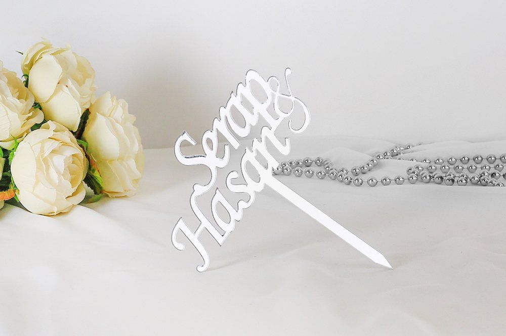 Pasta Isimlik - Verlobung - Dekoration - Cake Topper - Plexi
