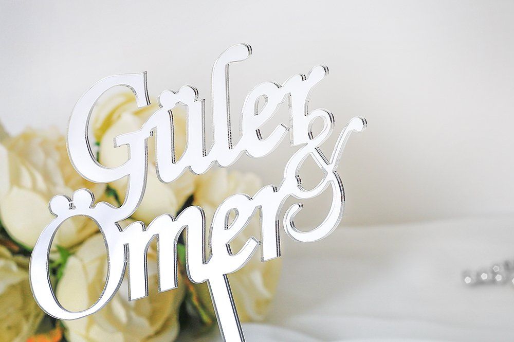 Pasta Isimlik - Verlobung - Dekoration - Cake Topper - Plexi