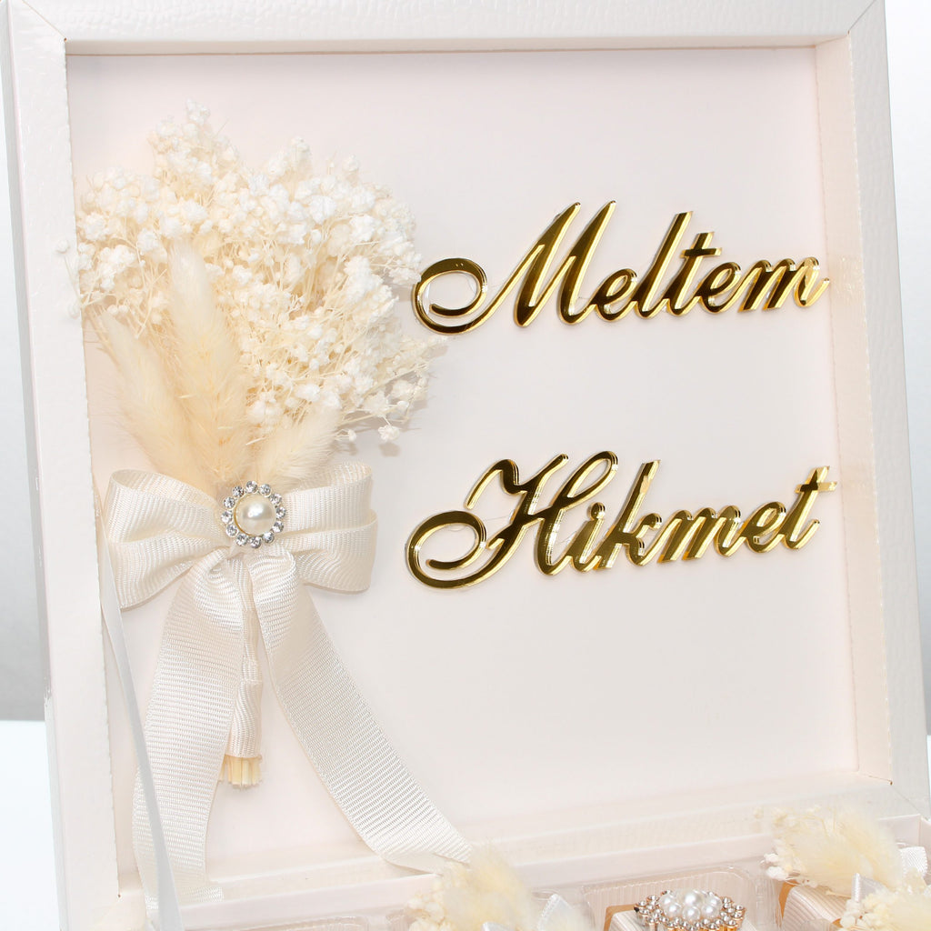 Dubai Pralinen – Geschenk zur Verlobung, Hochzeit oder Geburtstag – Personalisierte Luxus Schokoladenbox – Halal