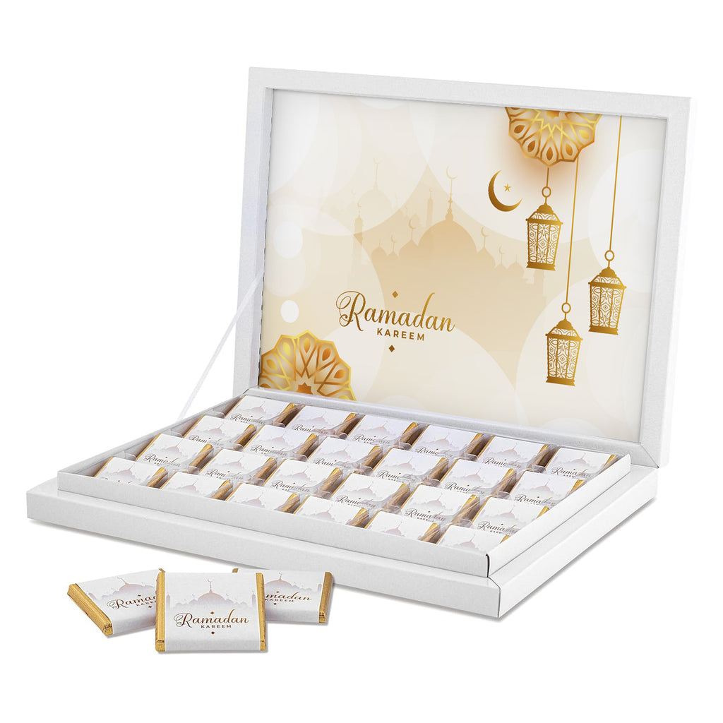 Personalisierte Ramadan Schokolade Geschenkbox – Mit Stern & Laternen Design - Halal Pralinen