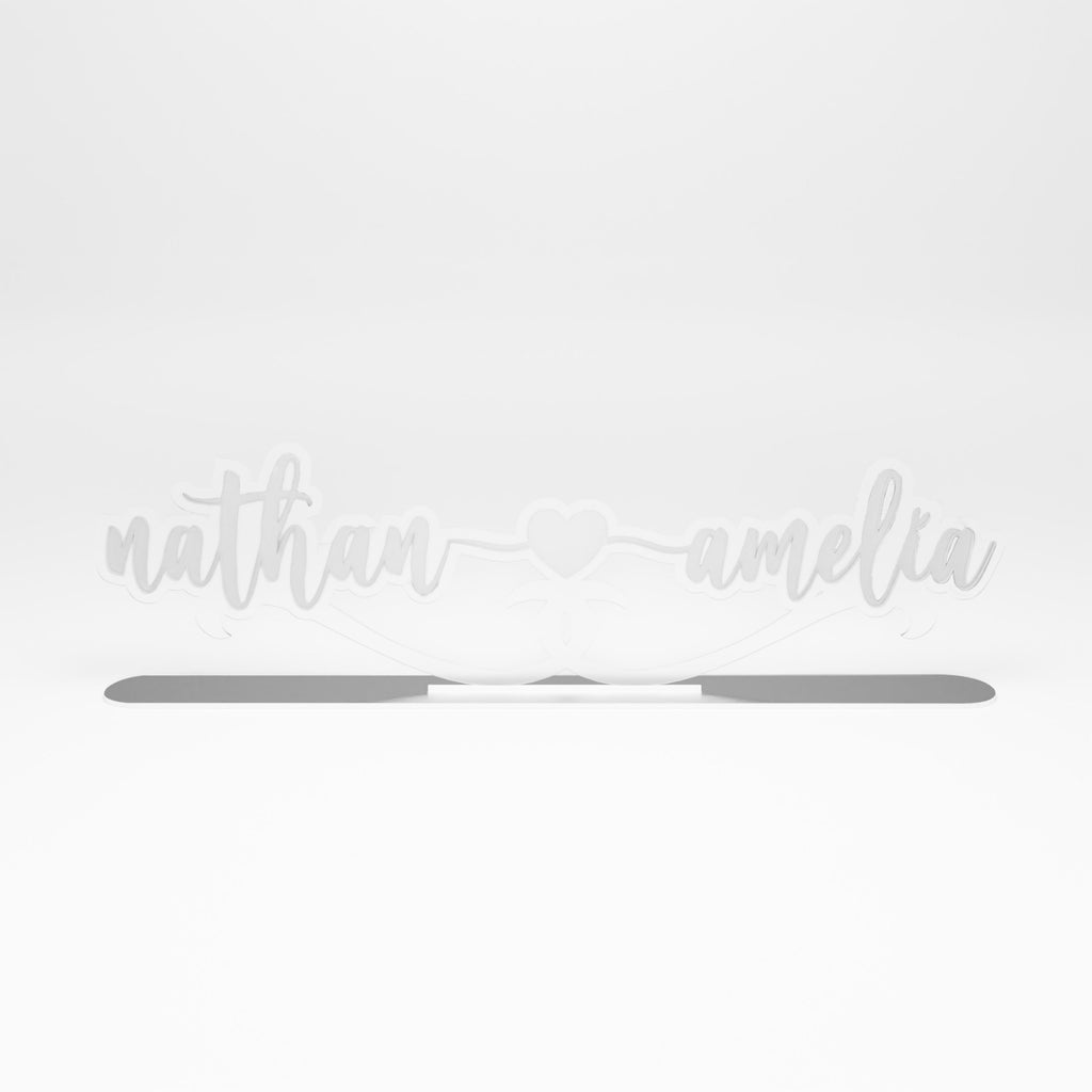 Namensschild - Valentinstag - Liebesband - Verlobungs Namensständer - İsimlik - Acrylglas