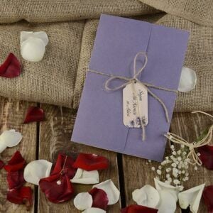 Düğün Davetiye - Hochzeit Einladungskarte - beige lila - mit Blumen
