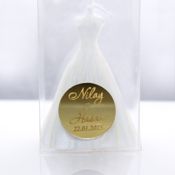Gelin Mum - Nikah Hediyelik - Gelin Kutu - Brautkerze - Taşlı Süsleme Gelin Mum Kx_314