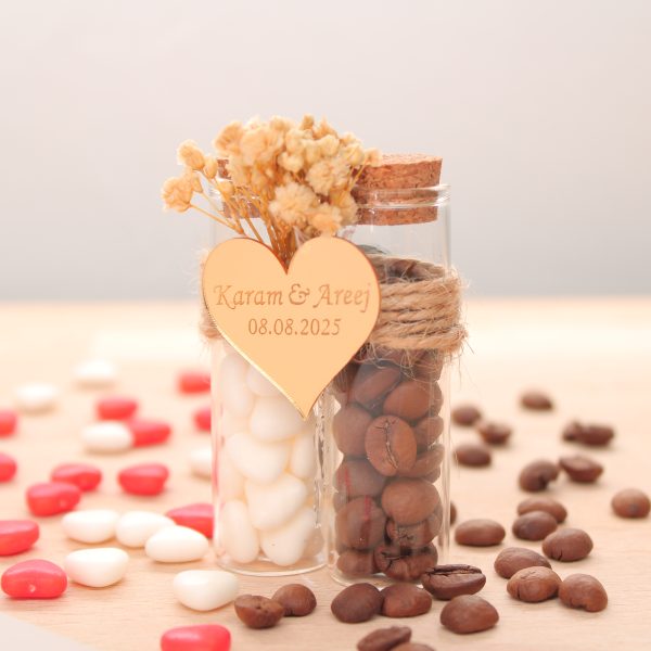 Gastgeschenk | Kaffee & Zucker Reagenzglas mit Magnet - Personalisierbares Plexi - Für Hochzeit, Verlobung, Babyshower & besondere Anlässe – Bild 3